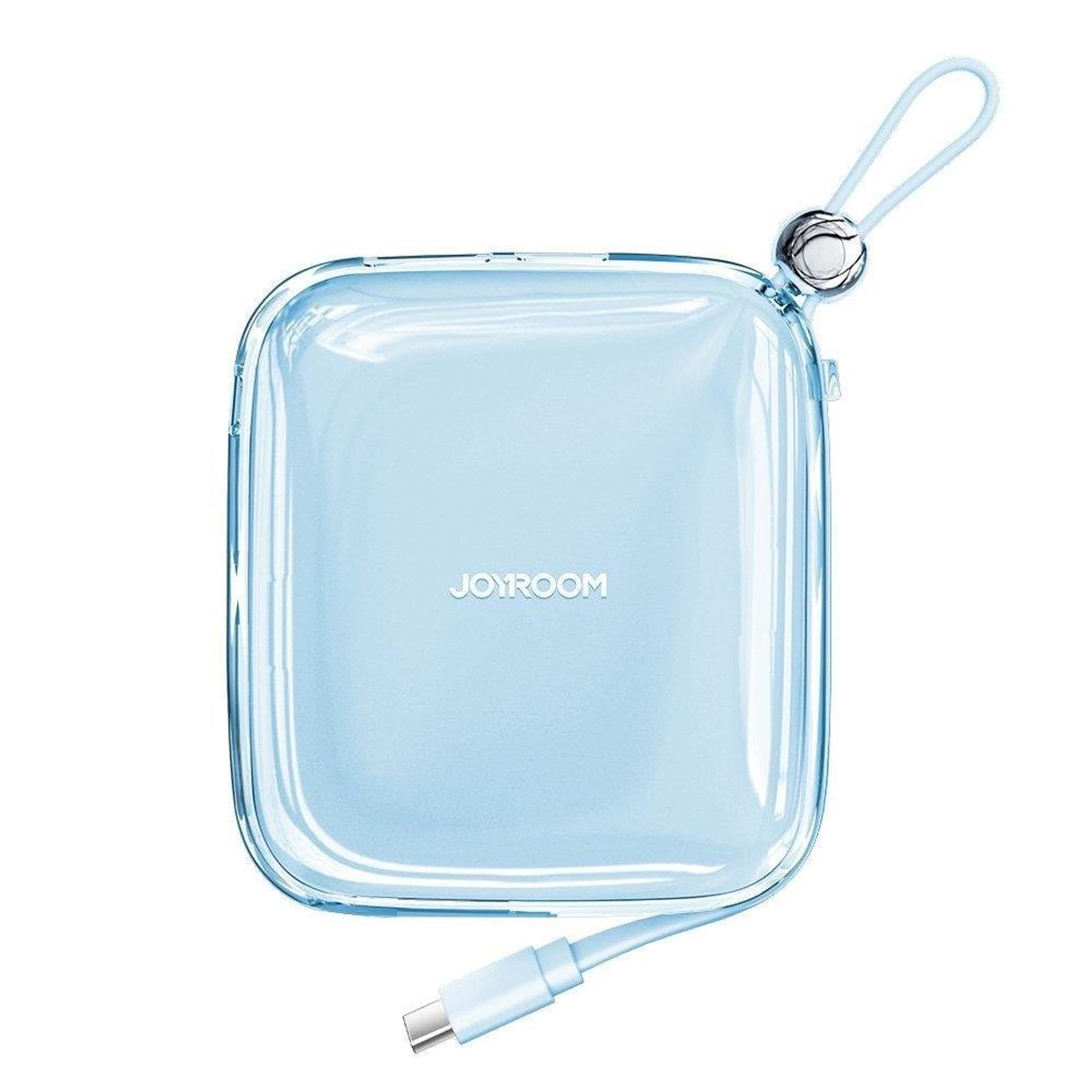 Joyroom JR-L002 10000mAh Jelly Series 22.5W z wbudowanym kablem USB C niebieski 