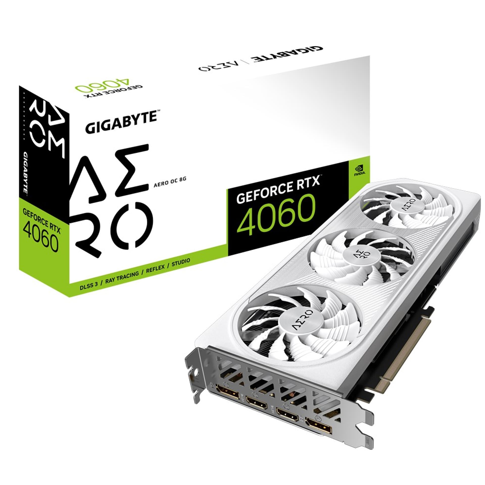 Gigabyte GeForce RTX 4060 AERO OC - 8GB - GDDR6 - 128bit GV-N4060AERO OC-8GD