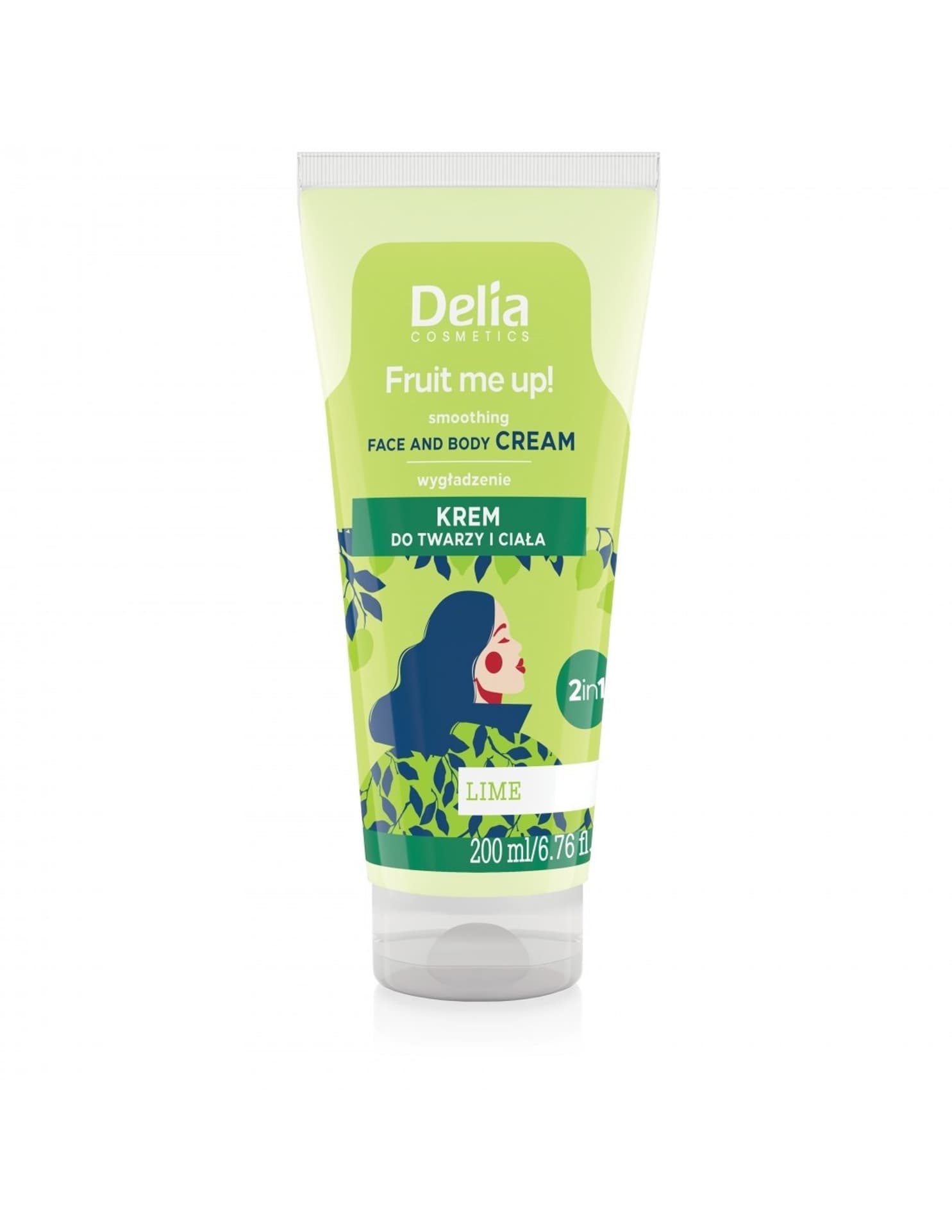 DELIA COSMETICS Fruit Me Up! Wygładzający Krem do twarzy i ciała 2w1 - Limonka  200ml