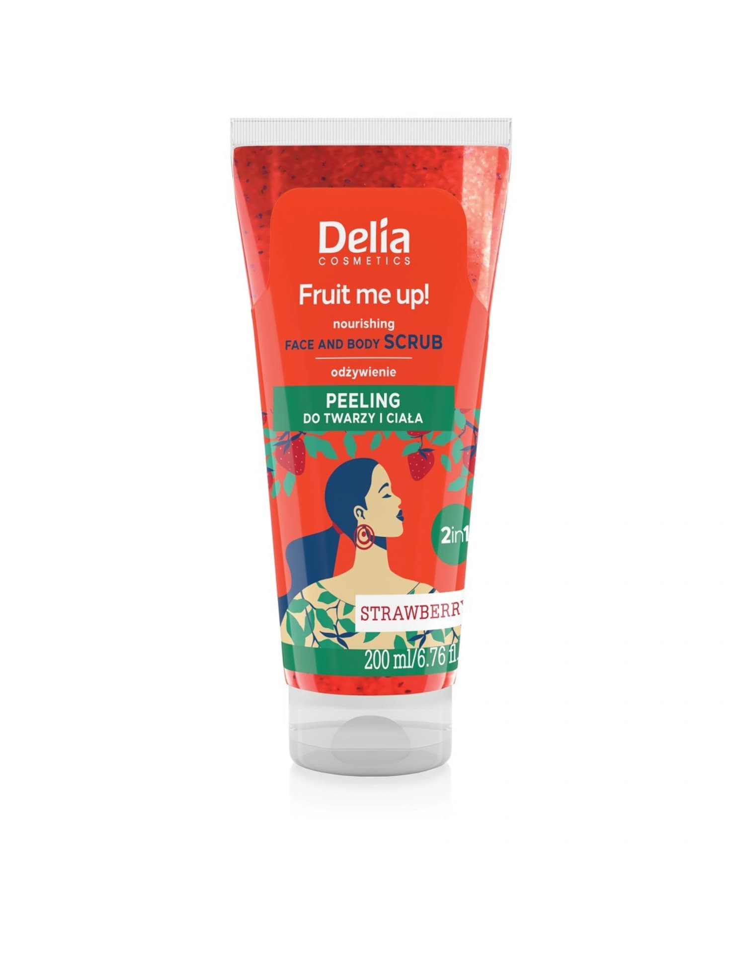 DELIA COSMETICS Fruit Me Up! Odżywczy Peeling do twarzy i ciała 2w1 - Truskawka  200ml