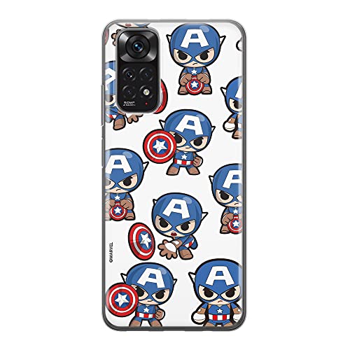 ERT GROUP etui na telefon Xiaomi REDMI NOTE 11S 4G / REDMI NOTE 11 4G, case oryginalny i oficjalnie licencjonowany przez Marvel, wzór Captain America 029, plecki z TPU