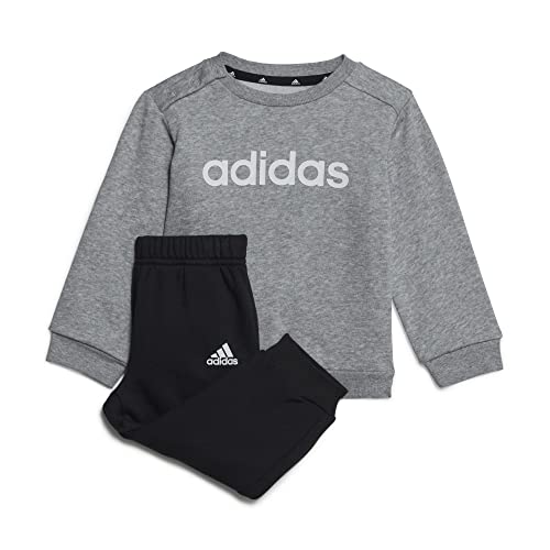 adidas Unisex Baby Youth/Baby Jogger I Lin Fl Jog, góra: Medium Grey Heather/White Bottom:Black, HR5882, 74