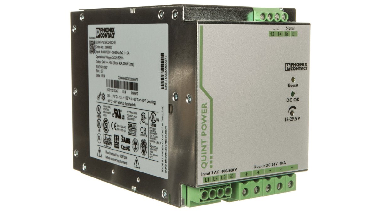 Phoenix contact Zasilacz impulsowy 400-500V AC/24V DC 960W 40A (modułowy) QUINT-PS/ 3AC/24DC/40 2866802 2866802