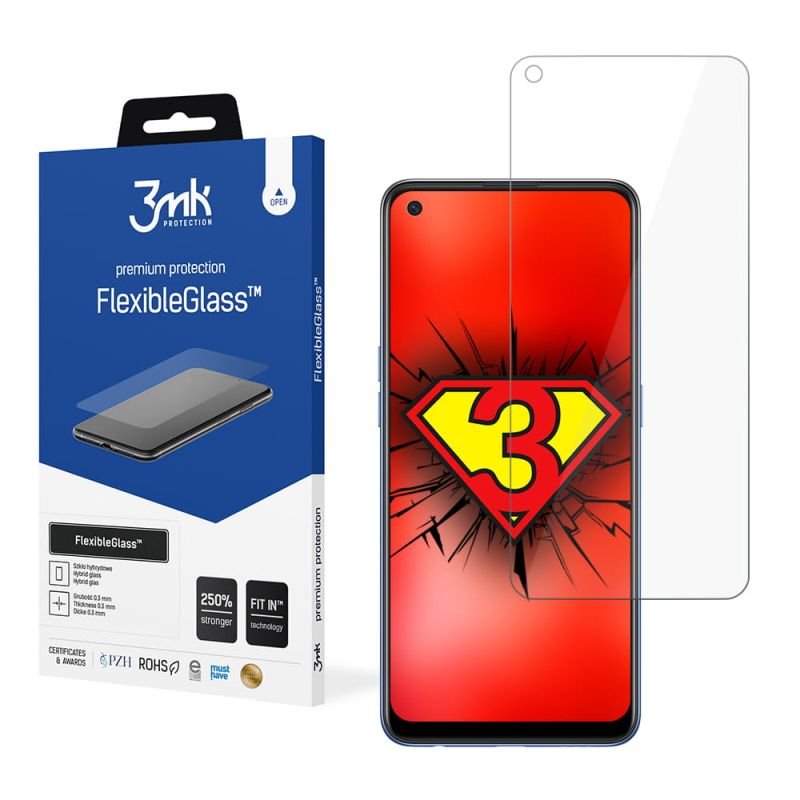 Nietłukące szkło hybrydowe do Oppo F19 - 3mk FlexibleGlass