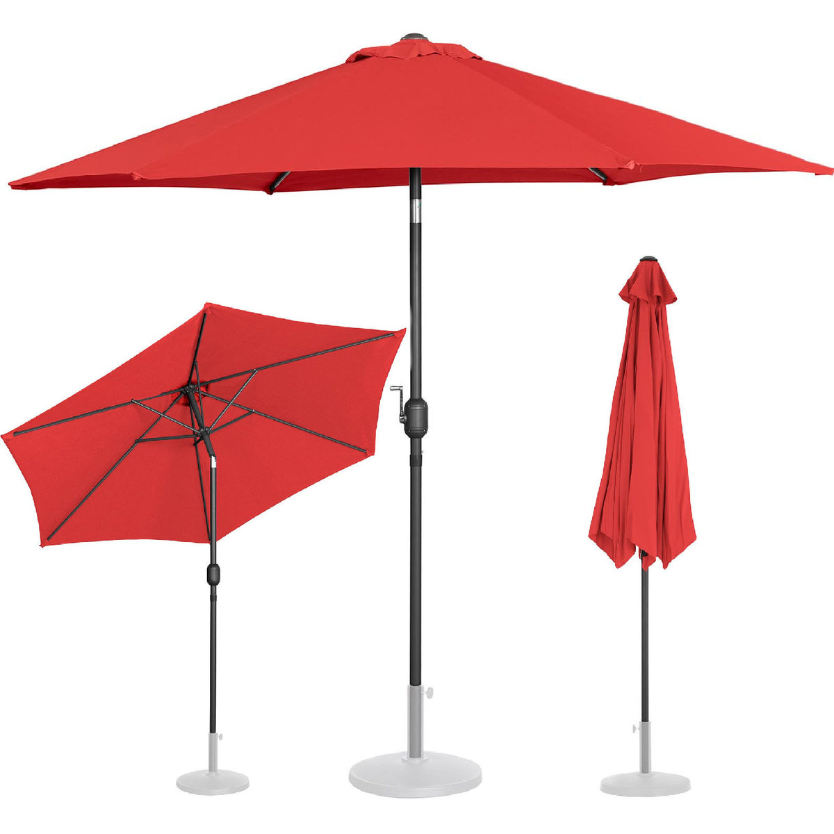 Uniprodo Parasol ogrodowy czerwony sześciokątny 270 cm uchylny UNI_UMBRELLA_R270RE_N