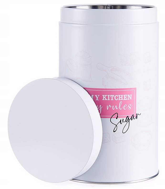 POJEMNIK METALOWY ZAMYKANY PUSZKA NA CUKIER 1kg AR