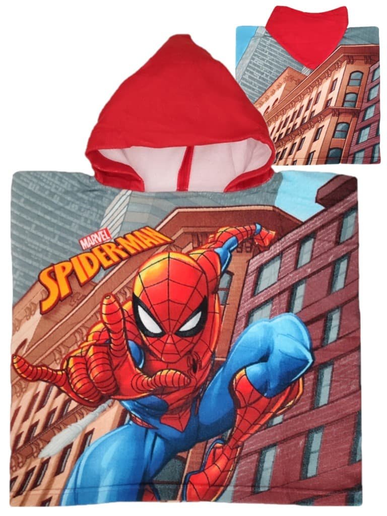 Ponczo poncho ręcznik z kapturem Spiderman Microfibra
