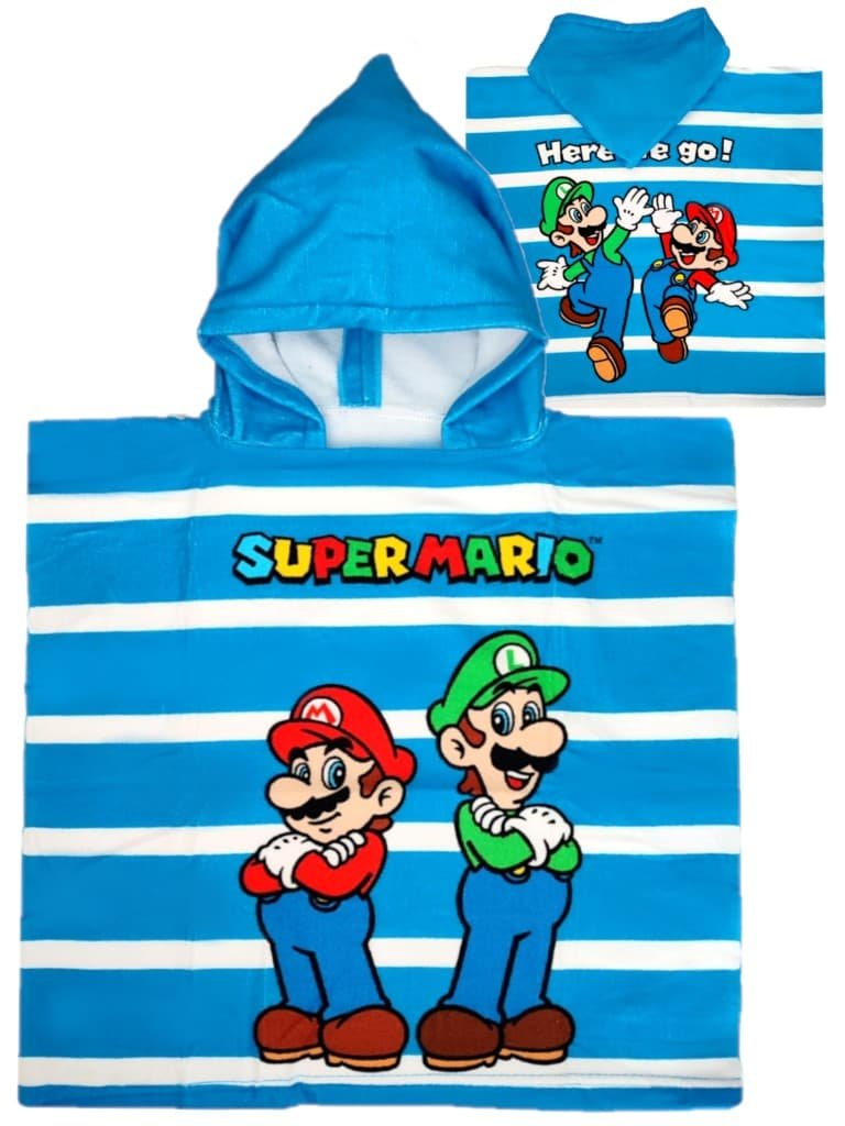Ponczo poncho ręcznik z kapturem Super Mario Microfibra