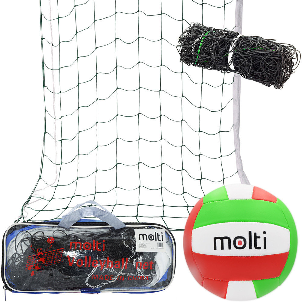 Kom Siatka do siatkówki MOLTI+ piłka PS001 zielono-czerwona r.5