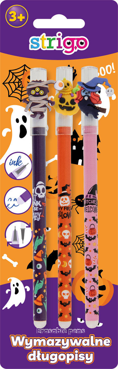 Strigo, Długopis wymazywalny, Halloween, 3 sztuki