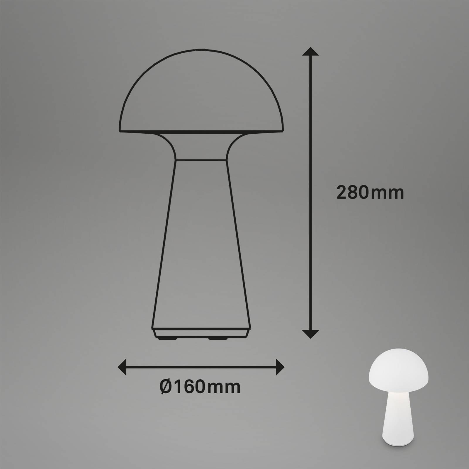 Briloner Akumulatorowa lampa stołowa LED Fungo, biała