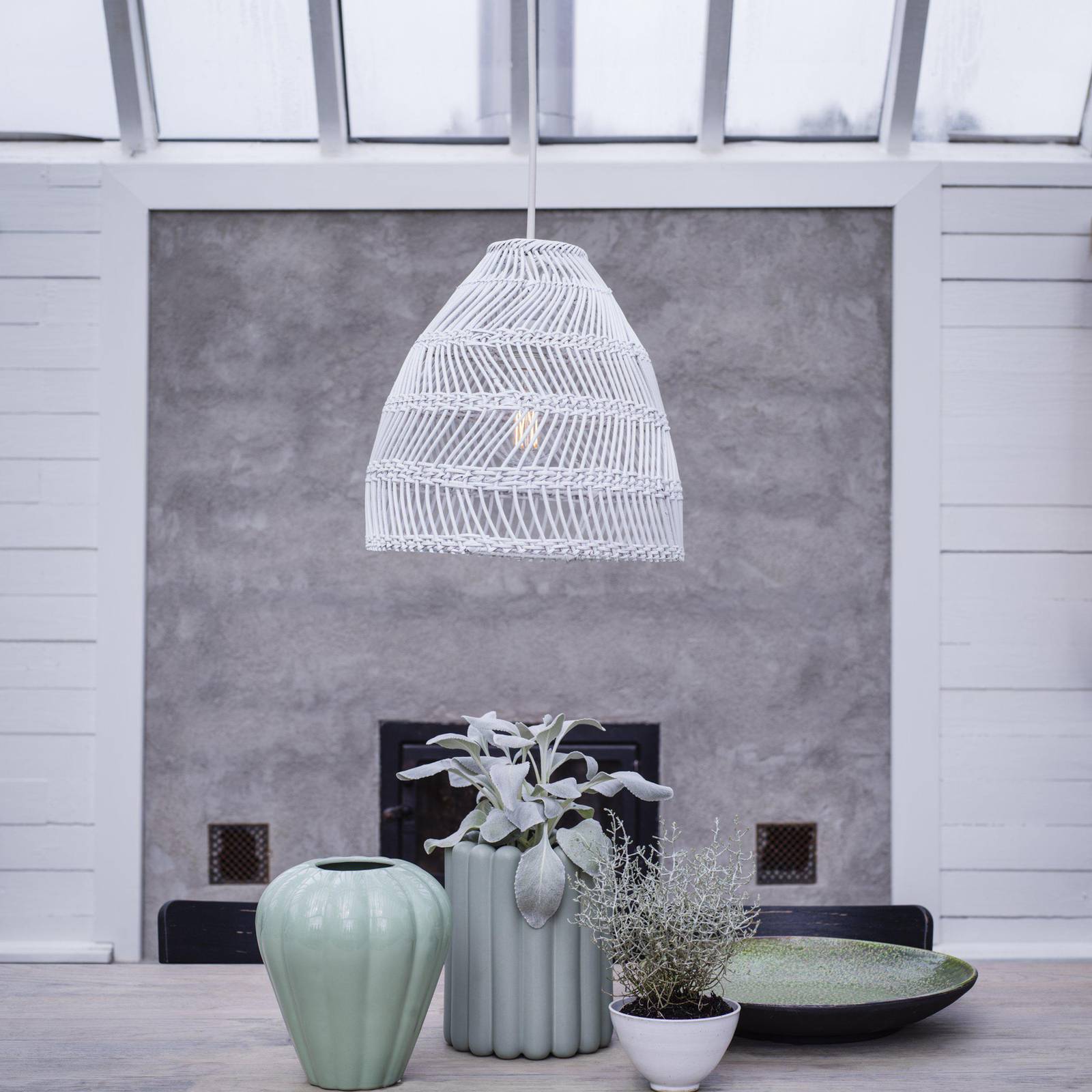 PR Home Maja Outdoor wisiorek rattan biały Ø 53cm