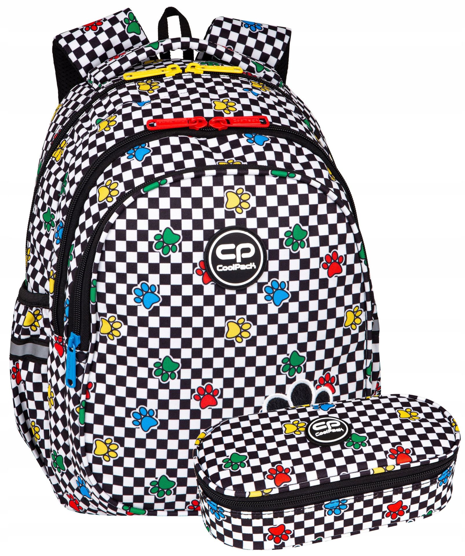 Plecak szkolny 1 3 klasa CoolPack tornister szachownica w kratkę zestaw