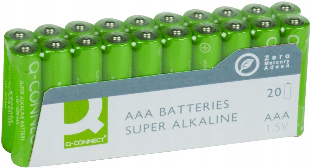Q-CONNECT Baterie super-alkaliczne AAA/R3, LR03, 1,5V, 20szt. KF10849