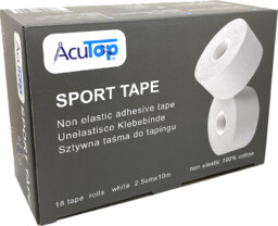 Zestaw taśm do tapingu sportowego - sztywne tapy 2,5 cm - mocny klej, duża przyczepność, wodoodporne właściwości (AcuTop Sport Tape 2,5 Set)