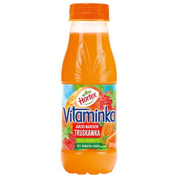 Hortex Vitaminka Truskawka marchewka jabłko Sok butelka aPet 300ml