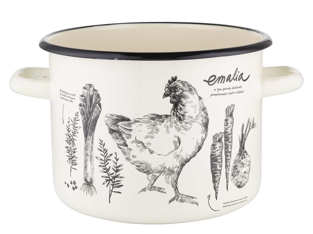 Garnek emaliowany Emalia Polska Pleszew Rosół 20 cm 4,8 l