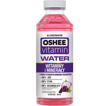 Napój witaminowy Oshee 555 ML o smaku czerwonych winogron i dragonfruit