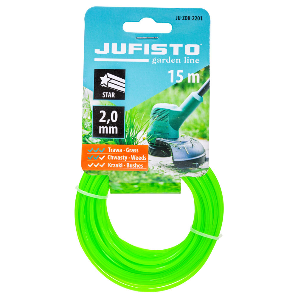 Żyłka Tnąca Do Kos I Podkaszarek 2 Mm 15 Mb Jufisto Ju-Zok-2201 Gwiazdka