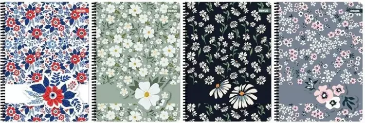 Kołozeszyt A4/80K kratka Flower (5szt) - Beniamin