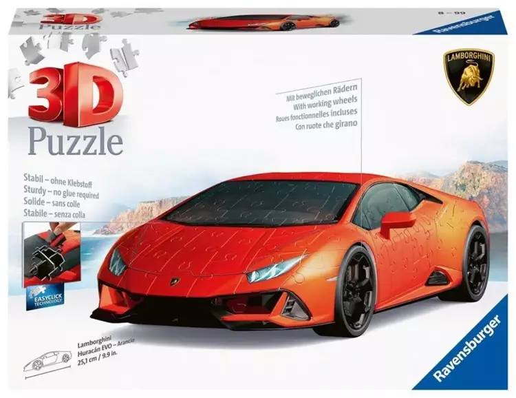 Puzzle 3D Lamborghini Huracan Evo arancio - Ravensburger