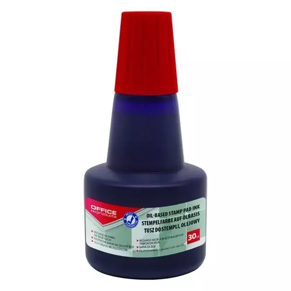 Tusz olejowy do pieczątek metalowych czerwony 30ml - Office