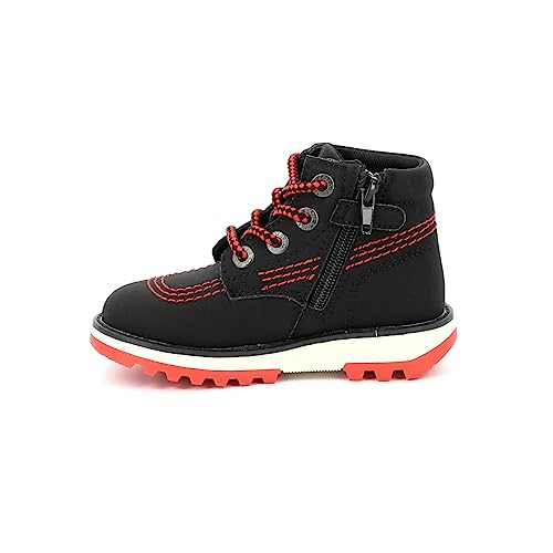 Kickers Kickrally20 Oxford buty dziecięce, uniseks, Noir Rouge, 25 EU