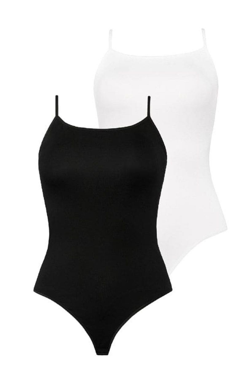 Body damskie stringi 2-pak Goffy, Kolor czarno-biały, Rozmiar L, Teyli - Intymna
