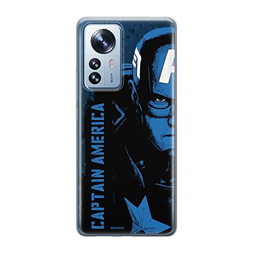 Etui Kapitan Ameryka 010 Marvel Nadruk pełny Granatowy Producent: Xiaomi, Model: 12 / 12X