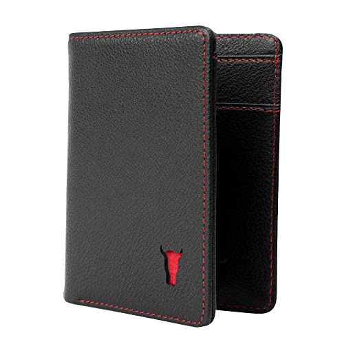 TORRO Bifold Wallet – portfel na karty z prawdziwej skóry premium z ochroną RFID (czarny)