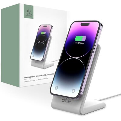 Ładowarka indukcyjna Tech-Protect Qi 15W A23 MagSafe, biała