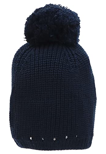 Sterntaler Dziewczęca czapka z pomponem nity ozdobna czapka, granatowa, 55