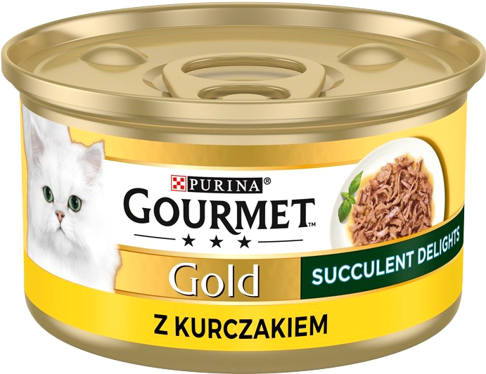 Mokra karma dla kotów PURINA Gourmet Gold Succulent Delights z kurczakiem - puszka 85g (DLKPUIKAM0005)