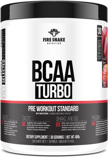 Aminokwasy Fire Snake BCAA Turbo z Beta Alaniną 400 g Jar Tropical (5903268530416)