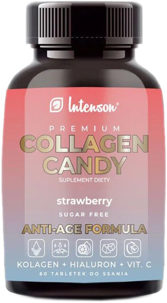 Intenson Collagen Candy Strawberry 60 tabletek (5905454130479)