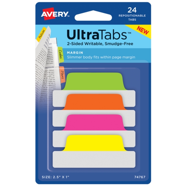 Zakładki indeksujące Avery 63,5x25,4 24 szt. neon