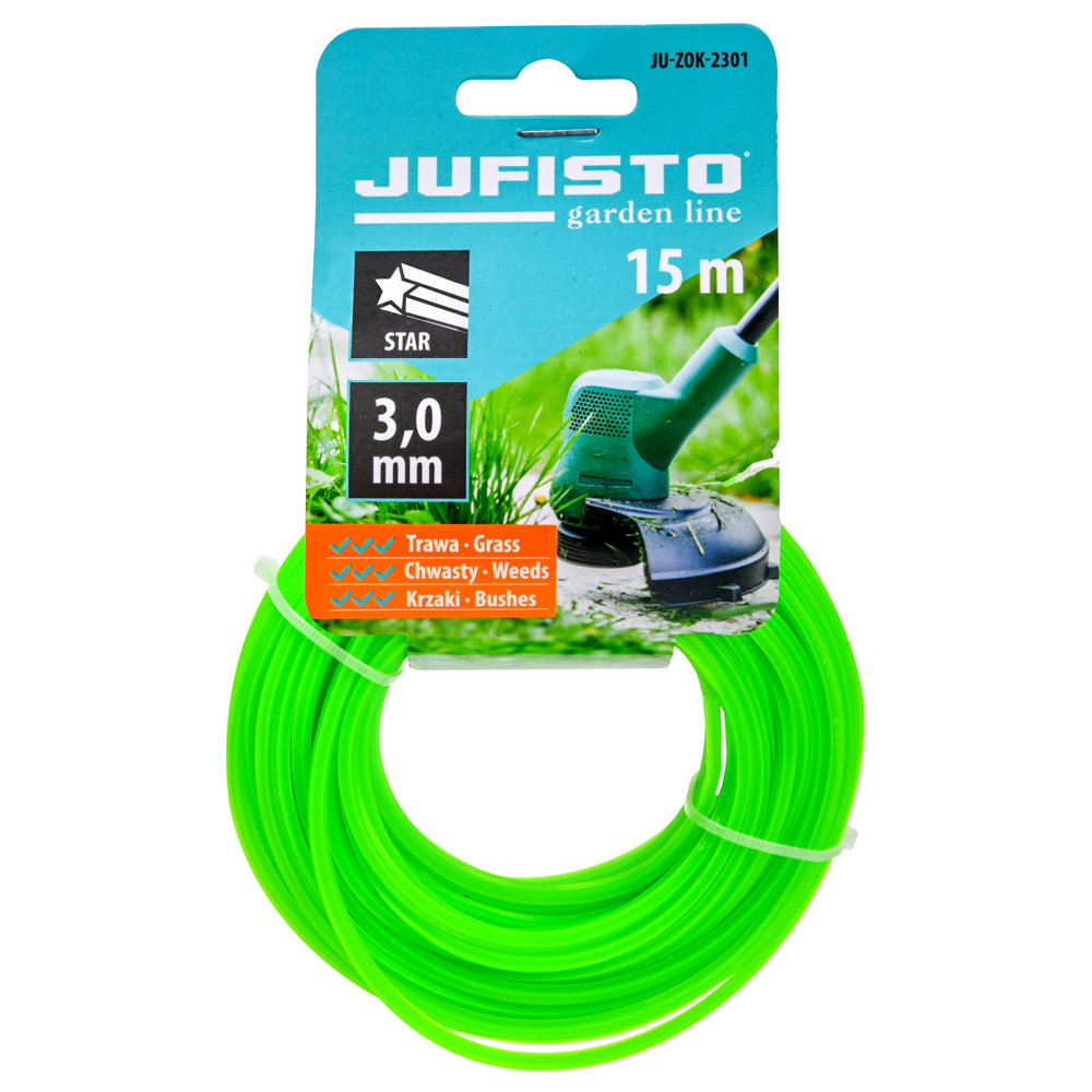 Żyłka Tnąca Do Kos I Podkaszarek 3 Mm 15 Mb Jufisto Ju-Zok-2301 Gwiazdka