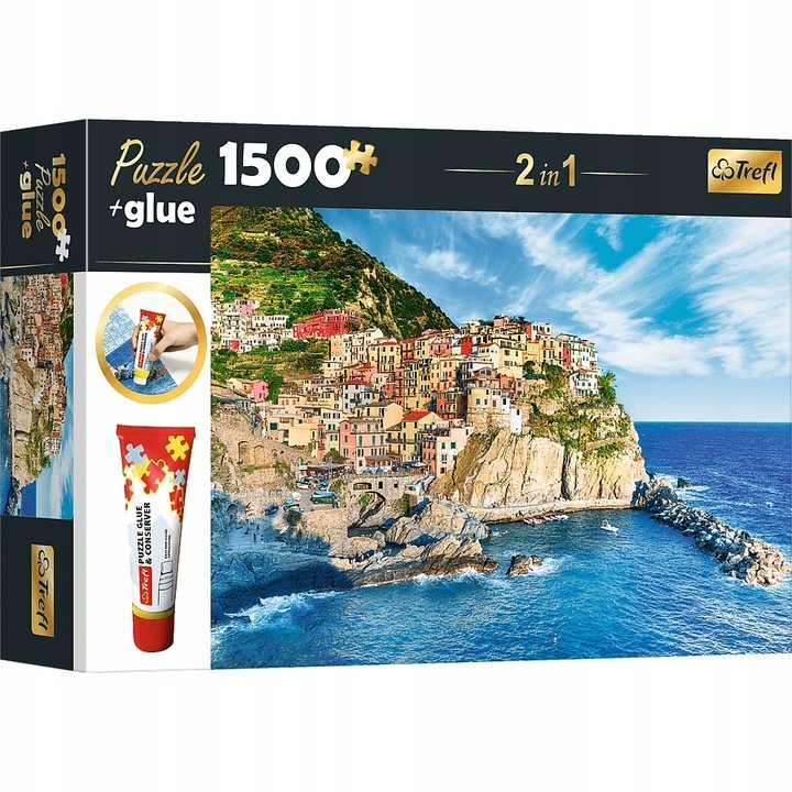 Puzzle 1500el MANAROLA LIGURIA + klej 26178