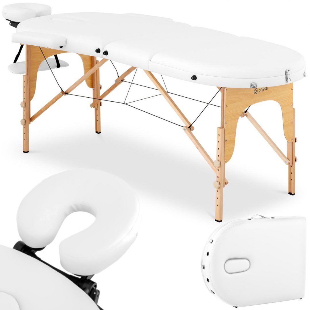 Physa Składany stół do masażu COLMAR WHITE biały