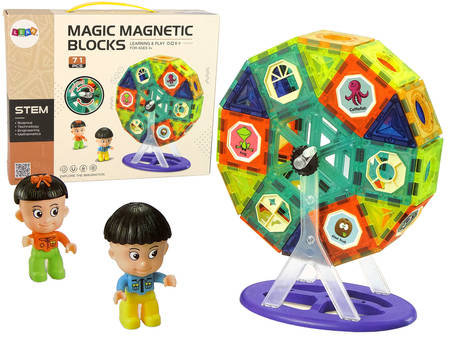 Zdjęcia - Klocki LEAN Toys  magnetyczne budowle 3D Diabelski Młyn 71el 