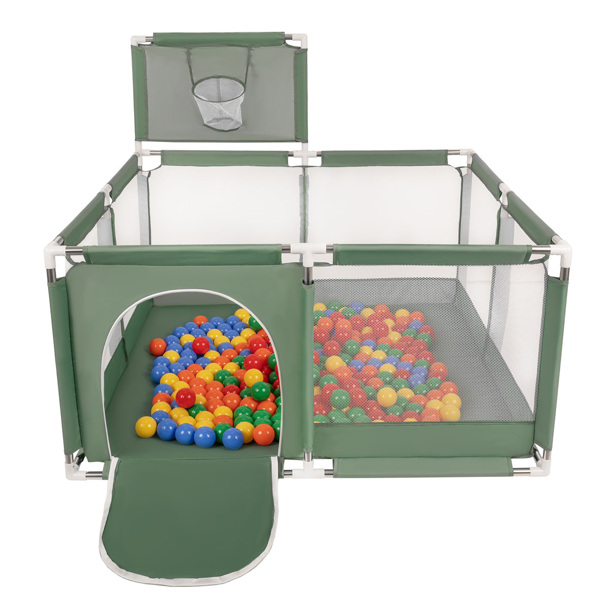Selonis Boisko KK-100X z piłeczkami 6cm zielony: żółty-zielony-niebieski-czerwony-pomarańcz 125x125x105/200piłek Zabawka kojec