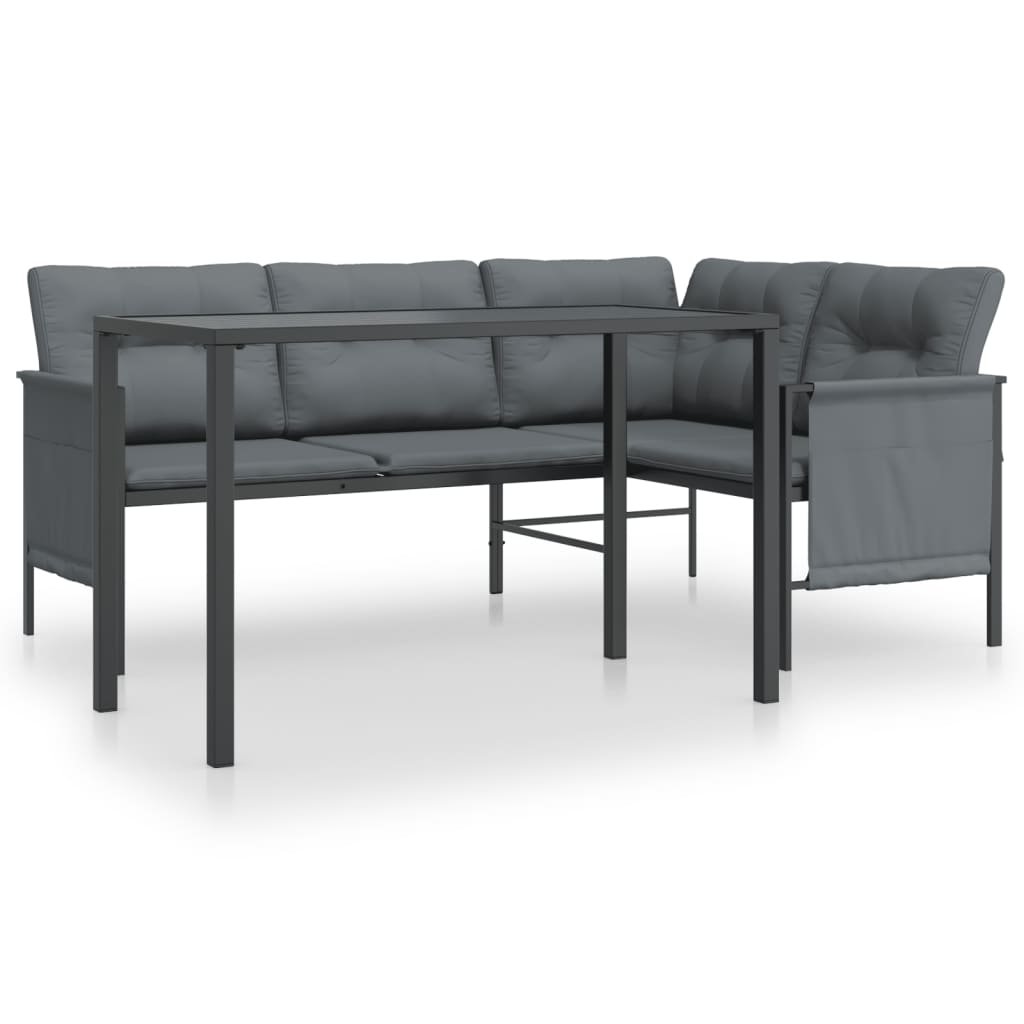 2-częściowy zestaw mebli ogrodowych, antracytowy, stal vidaXL