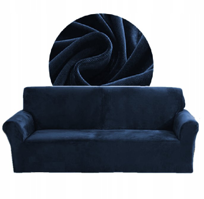 Meble odNowa, Pokrowiec na krzesło, granatowy, welurowy