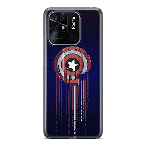 Etui Kapitan Ameryka 017 Marvel Nadruk pełny Granatowy Producent: Xiaomi, Model: REDMI 10C