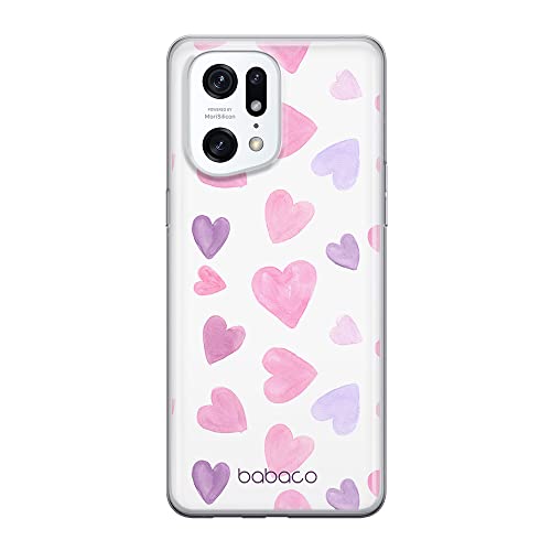 ERT GROUP etui na telefon Oppo FIND X5 PRO, case oryginalny i oficjalnie licencjonowany przez Babaco, wzór Hearts 005, optymalnie dopasowane, plecki z TPU częściowo przeźroczyste