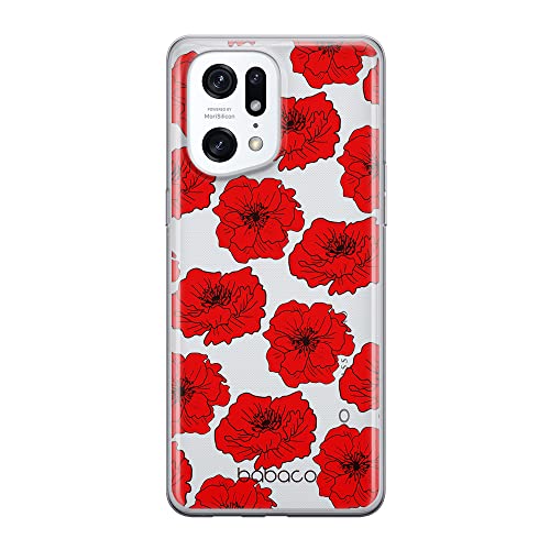 ERT GROUP etui na telefon Oppo FIND X5 PRO, case oryginalny i oficjalnie licencjonowany przez Babaco, wzór Flowers 018, optymalnie dopasowane, plecki z TPU częściowo przeźroczyste
