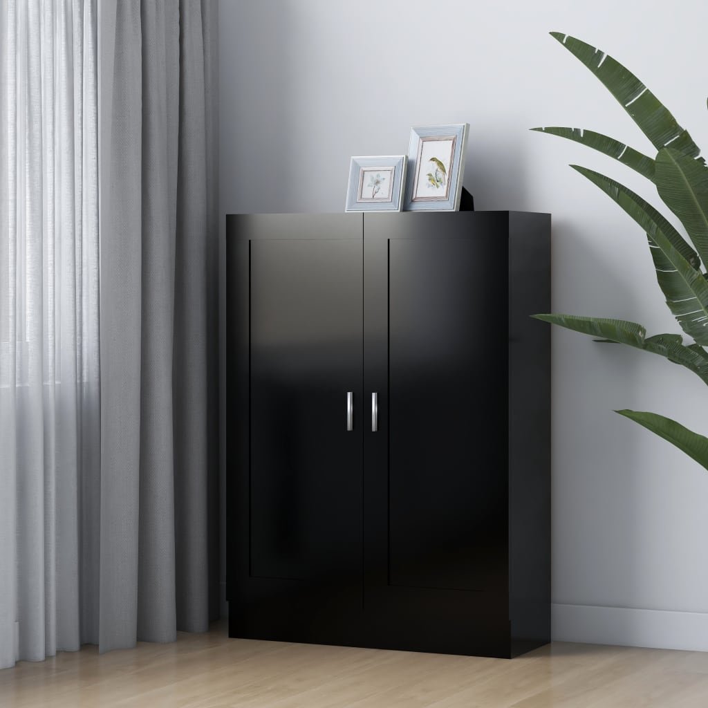 VidaXL Szafka na książki, czarna, 82,5 x 30,5 x 115 cm, płyta wiórowa 802715 VidaXL