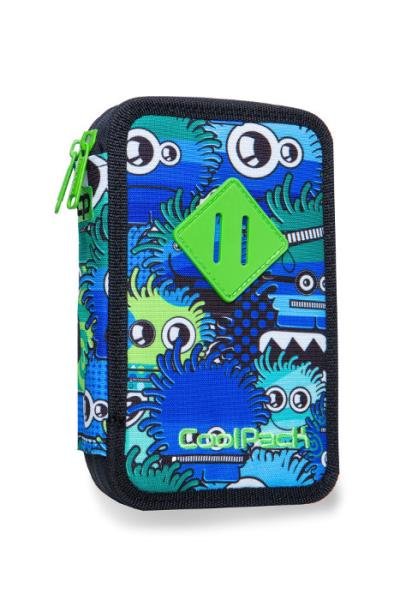 CoolPack Podwójny piórnik z wyposażeniem Jumper 2 WIGGLY EYES BLUE B66034