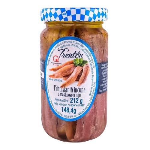 Sardele solone w oliwe marki Trenton 212g