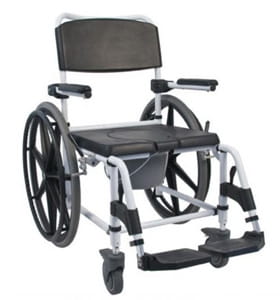 Wózek inwalidzki łazienkowy, prysznicowy, toaletowy, na dużych kołach Mobilex (45 cm)